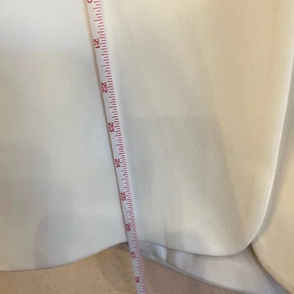 Cinq à Sept Khloe Crepe Blazer Ivory Ruched Three Quarter Sleeves Size 8 - Picture 8 of 8